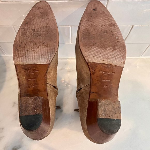 Saint Laurent YSL Rock Embroidered Womens Western Boots, in Tan size 40 - Picture 6 of 9